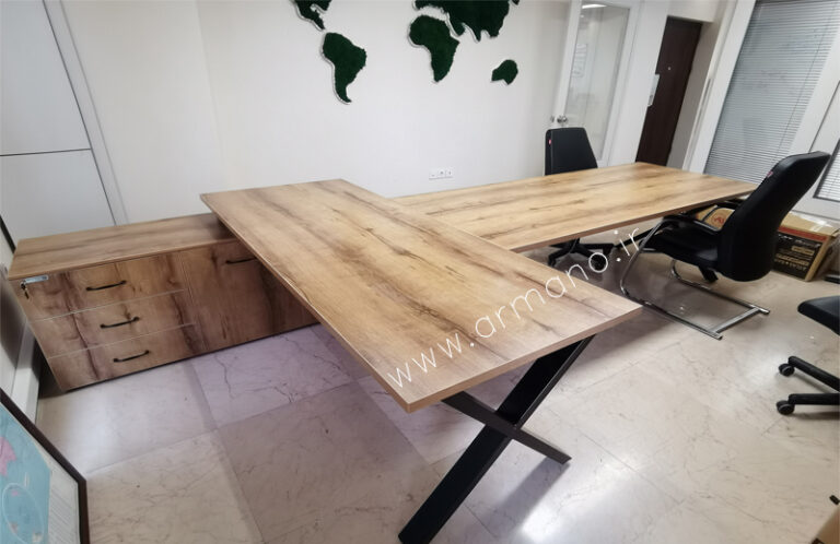 عکس و قیمت انواع میز مدیریتی با کنفرانس 6 نفره پایه فلزی