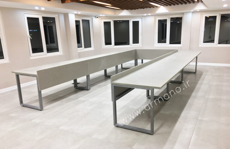 میز کنفرانس بزرگ پایه فلزی یو شکل 20نفره مدرن عکس