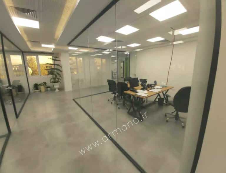 پارتیشن شیشه ای فریم لس آلومینیومیFr200