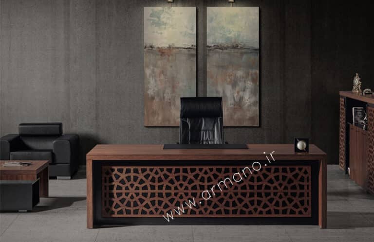 Executive Desk Classicمیز مدیریت کلاسیک طرح دار Mo129 768X498 - میز مدیریت