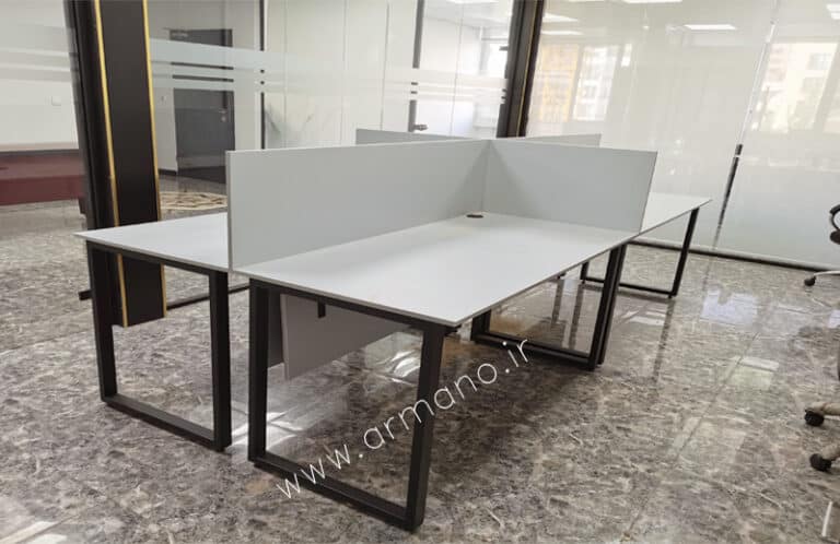 میز گروهی با دیوایدر ام دی اف Workstation Ws104