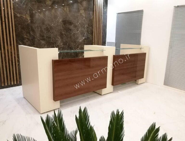 کانتر اداری ترکیب ام دی اف و شیشه