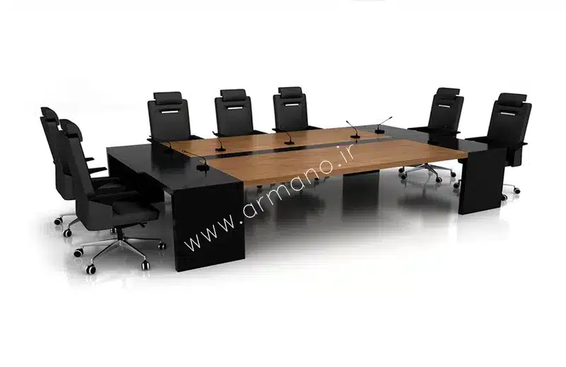 میز کنفرانس مستطیل 10 نفره ام دی اف